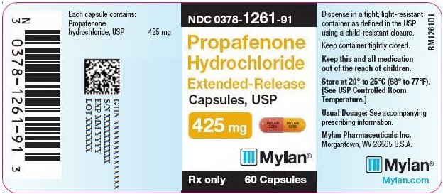 Propafenone Hydrochloride Extended-Release Capsules, USP 425 mg Bottle Label