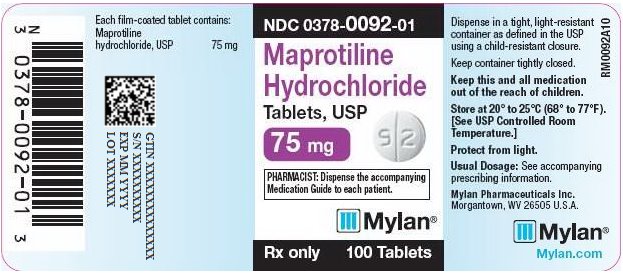 Maprotiline Hydrochloride Tablets, USP 75 mg Bottle Label