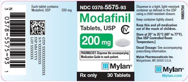 Modafinil Tablets 200 mg Bottle Label