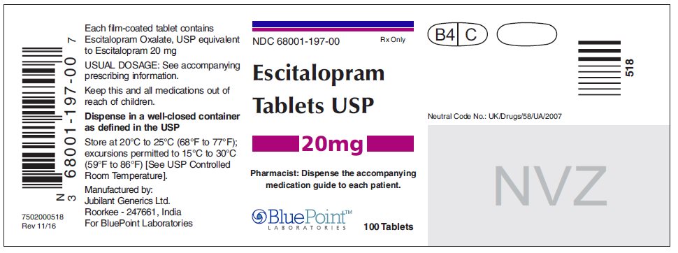 Escitalopram Tablets USP 20mg 100 Tablets Rev 11-16