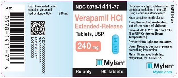 Verapamil HCl Extended-Release Tablets, USP 240 mg Bottle Label