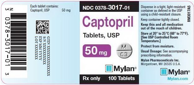 Captopril Tablets 50 mg Bottle Label