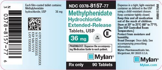Methylphenidate Hydrochloride Extended-Release Tablets 36 mg Bottle Label