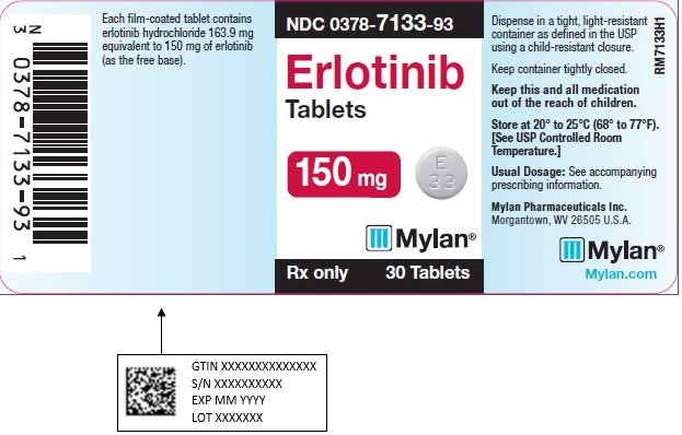 Erlotinib Tablets 150 mg Bottle Label