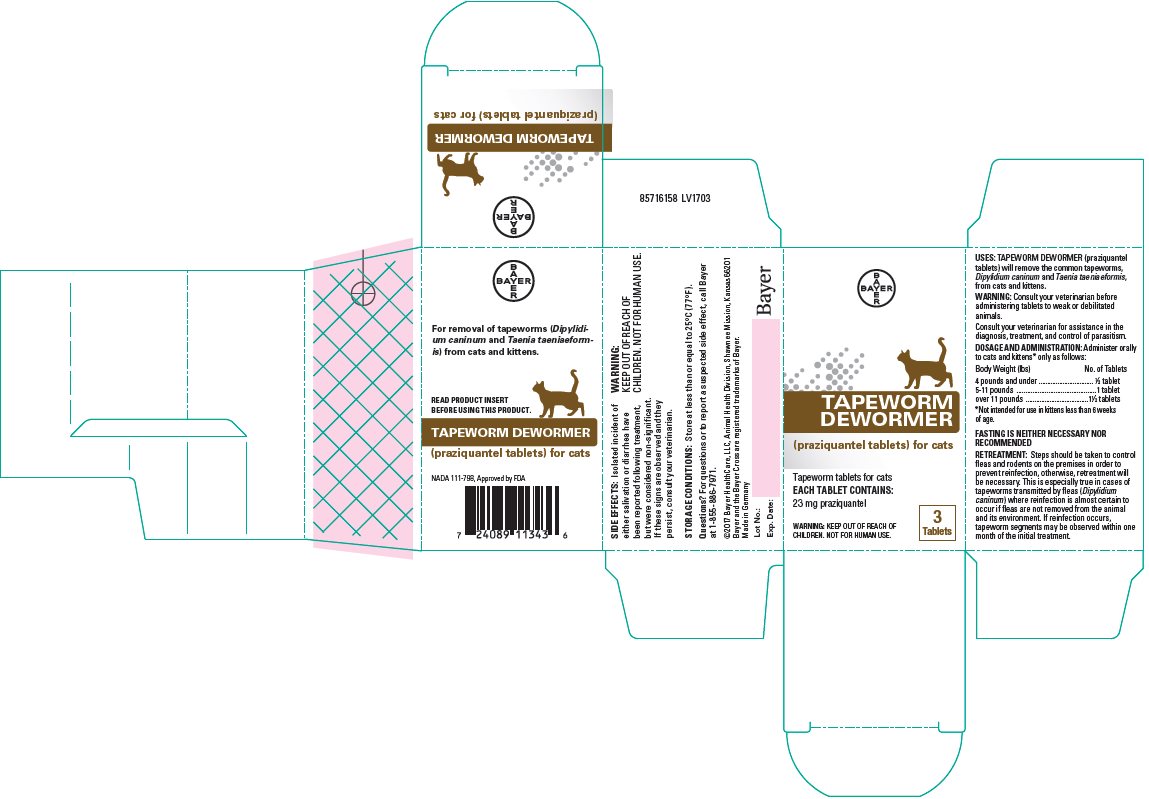 23mg Tapeworm Dewormer outer label