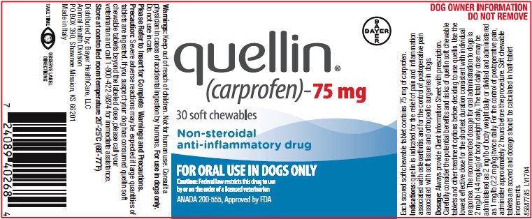 Quellin (carprofen) 75 mg 30 Count Label