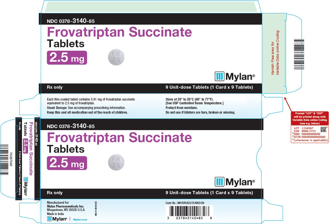 Frovatriptan Succinate Tablets 2.5 mg Carton Label