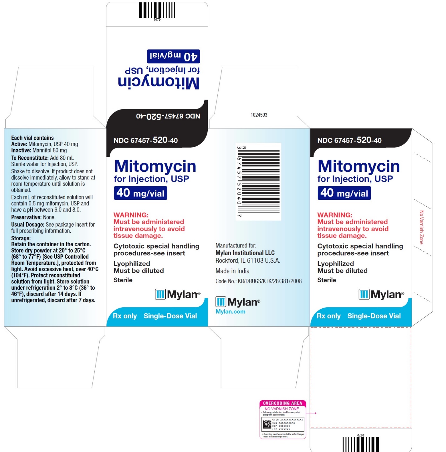 Carton 40 mg/vial