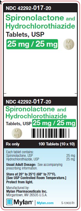 Spironolactone and Hydrochlorothiazide 25 mg/25 mg Tablets Unit Carton Label
