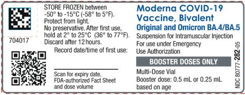 Moderna COVID-19 Vaccine, Bivalent Suspension for Intramuscular Injection for use under Emergency Use Authorization-Booster Doses Only-Multi-Dose Vial 2.5 mL