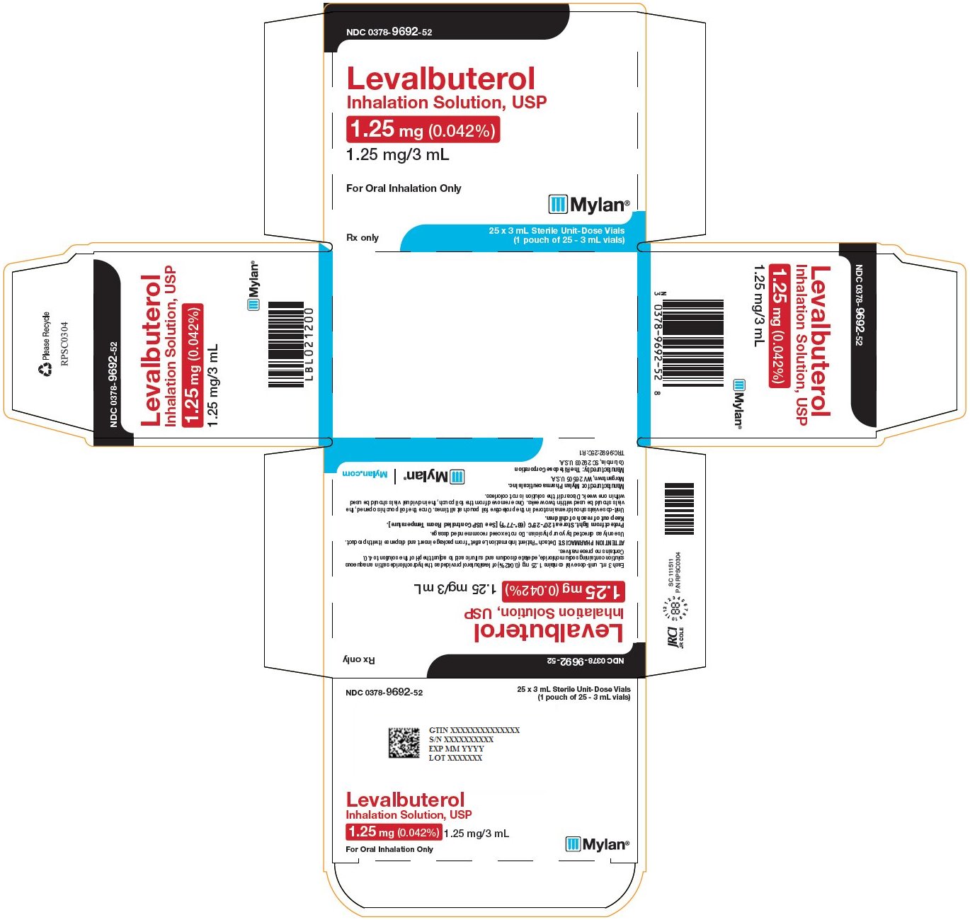 Levalbuterol Inhalation Solution 1.25 mg Carton Label