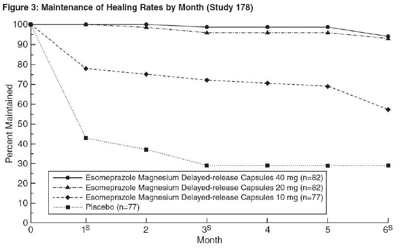 Figure 3: Maintenance of EE Healing Rates in Adults by Month (Study 178)