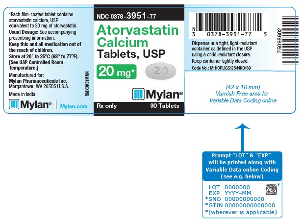 Atorvastatin Calcium Tablets 20 mg Label
