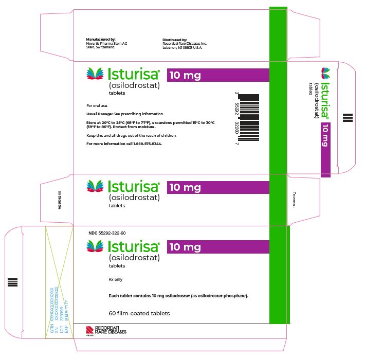 Isturisa (osilodrostat) tablets, 10 mg label