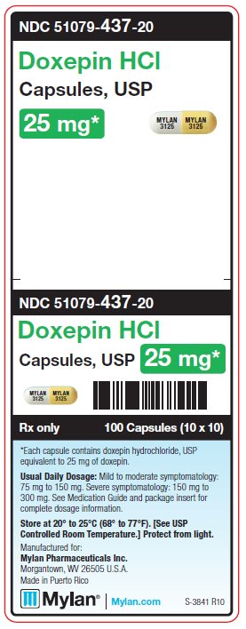 Doxepin HCl 25 mg Capsules Unit Carton Label