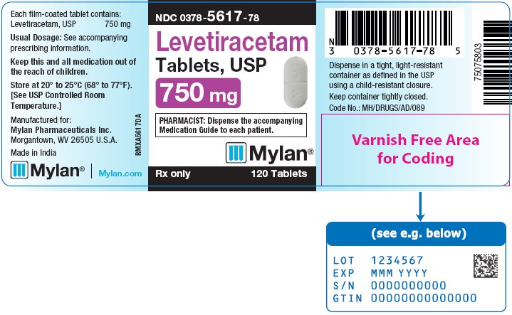 Levetiracetam Tablets, USP 750 mg Bottle Label