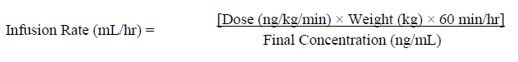 Infusion Rate Formula
