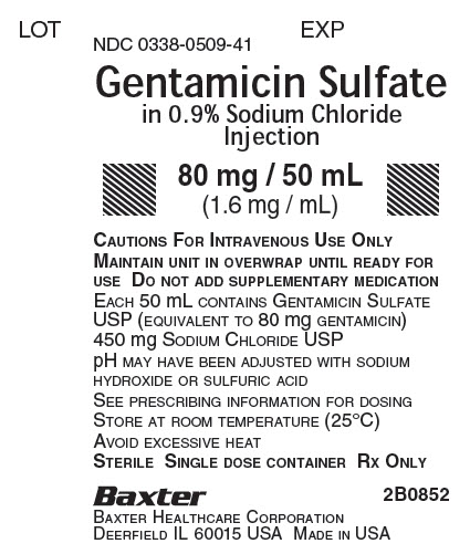 Gentamicin Serialization carton label 2B0851