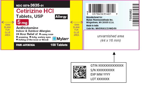 Cetirizine Hydrochloride Tablets 5 mg - Base Layer - Bottle Label