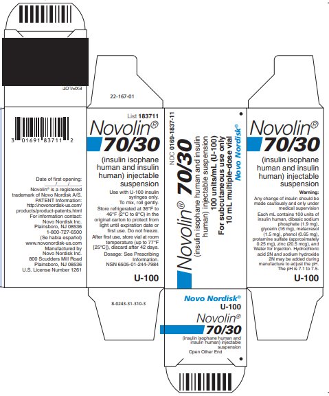 Novolin 70/30 vial carton - ReliOn