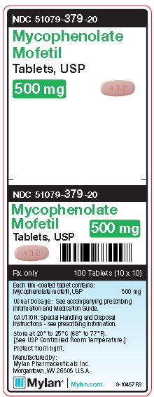 Mycophenolic Mofetil 500 mg Tablets Unit Carton Label