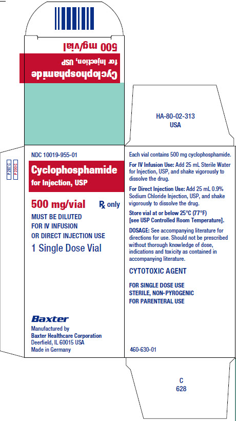 Cyclophosphamide Baxter Representative Carton Lbl 10019-955-01 panel 1 of 2