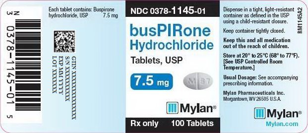 Buspiron Hydrochloride Tablets 7.5 mg Bottle Label
