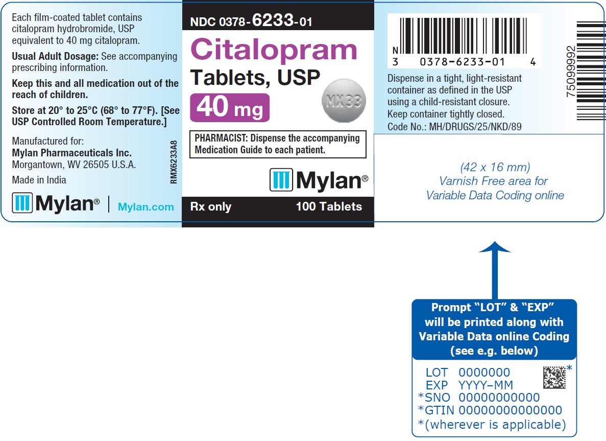 Citalopram Tablets, USP 40 mg Bottle Label