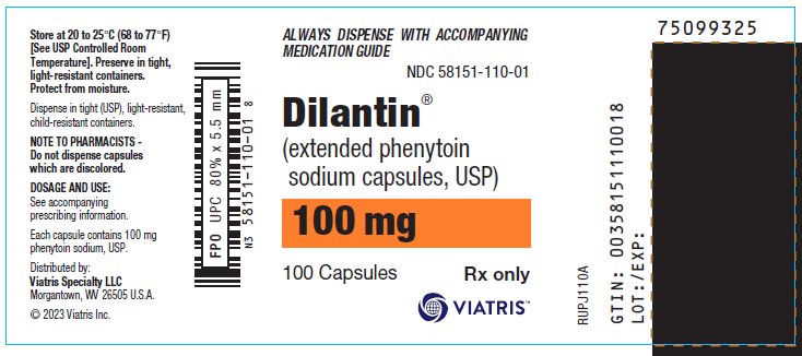 Dilantin (extended phenytoin sodium) Capsules 100 mg Bottle Label