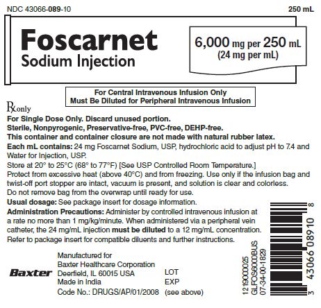 Foscarnet Container Label 43066-089-10
