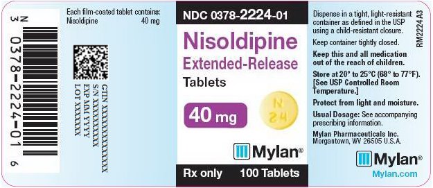 Nisoldipine Extended-Release Tablets 40 mg Bottle Label