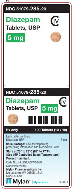 Diazepam 5 mg Tablets, USP C-IV Unit Carton Label