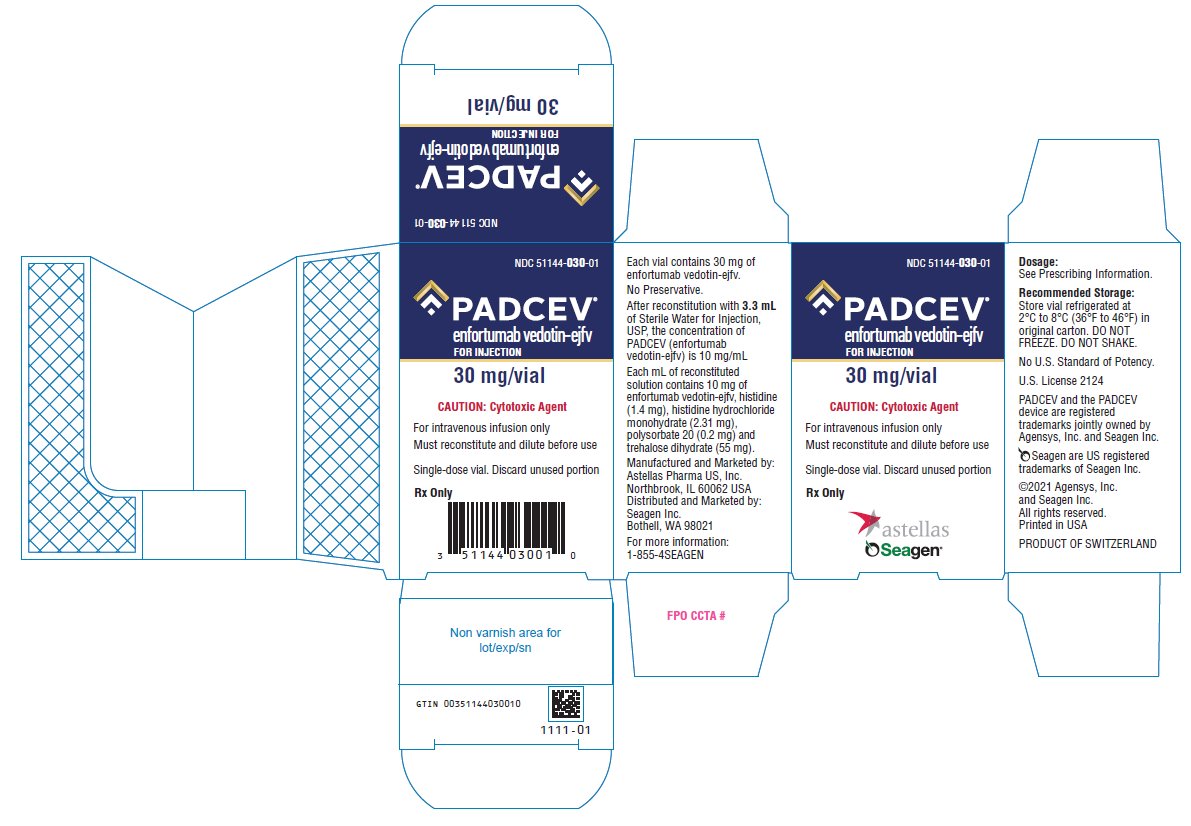 Padcev (enfortumab vedotin-ejfv) for injection 30 mg/vial label