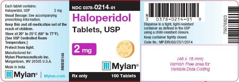Haloperidol Tablets 2 mg Bottle Label