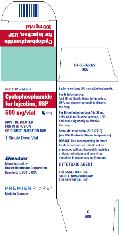 Cyclophosphamide Premier Pro Representative Carton Label 10019-943-01   1 of 2