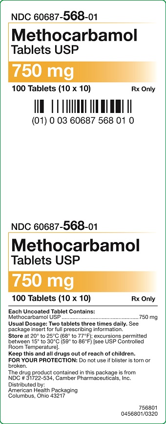 750 mg Methocarbamol Tablets Carton