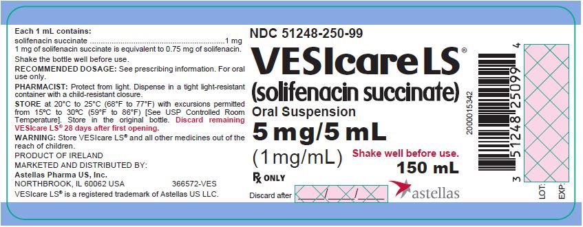 VESIcare LS (solifenacin succinate) Oral Suspension 5 mg/5 mL (1 mg/mL) bottle label