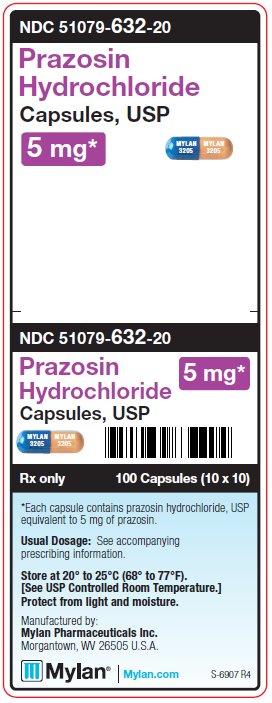 Prazosin Hydrochloride 5 mg Capsules Unit Carton Label