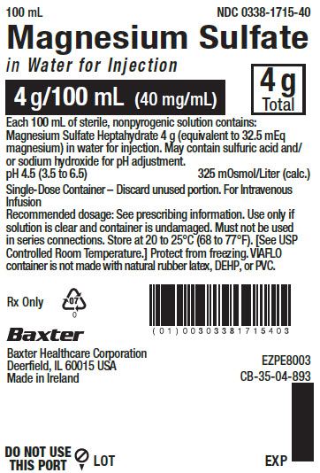 Magnesium Sulfate in Water Representative Container Label 0338-1715-40