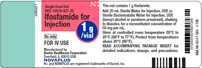 Representative Ifosfamide NovaPlus Container Label 10019-927-20