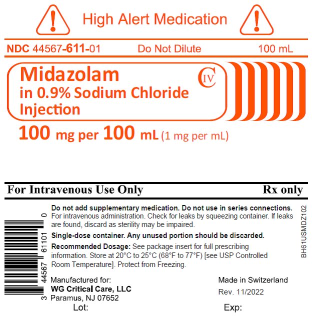 Midazolam in 0.9% Sodium Chloride Injection 100 mg per 100 mL Bag image