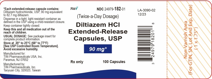 Diltiazem HCl Extended-Release Capsules, USP 90 mg Bottle Label