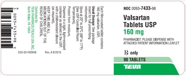Valsartan Tablets USP 160 mg, 90s Label