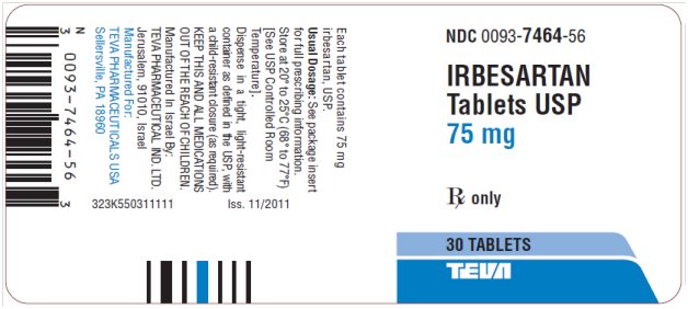 Irbesartan Tablets USP 75 mg, 30s Label