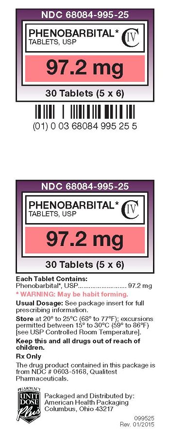 Phenobarbital tablets, USP CIV 97.2 mg label