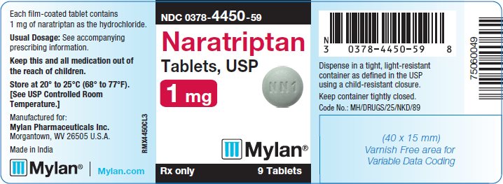 Naratriptan Tablets, USP 1 mg Bottle Label