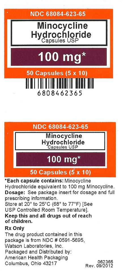 Minocycline Hydrochloride Capsules, USP 100mg label