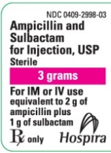 Ampicillin and Sulbactam 3 gram Label