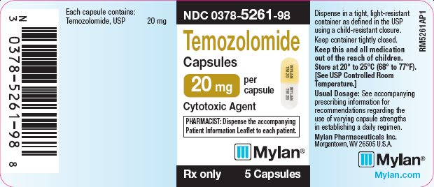 Temozolomide Capsules 20 mg Bottle Label