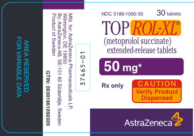 TOPROL XL 50 mg 30 tablet bottle label